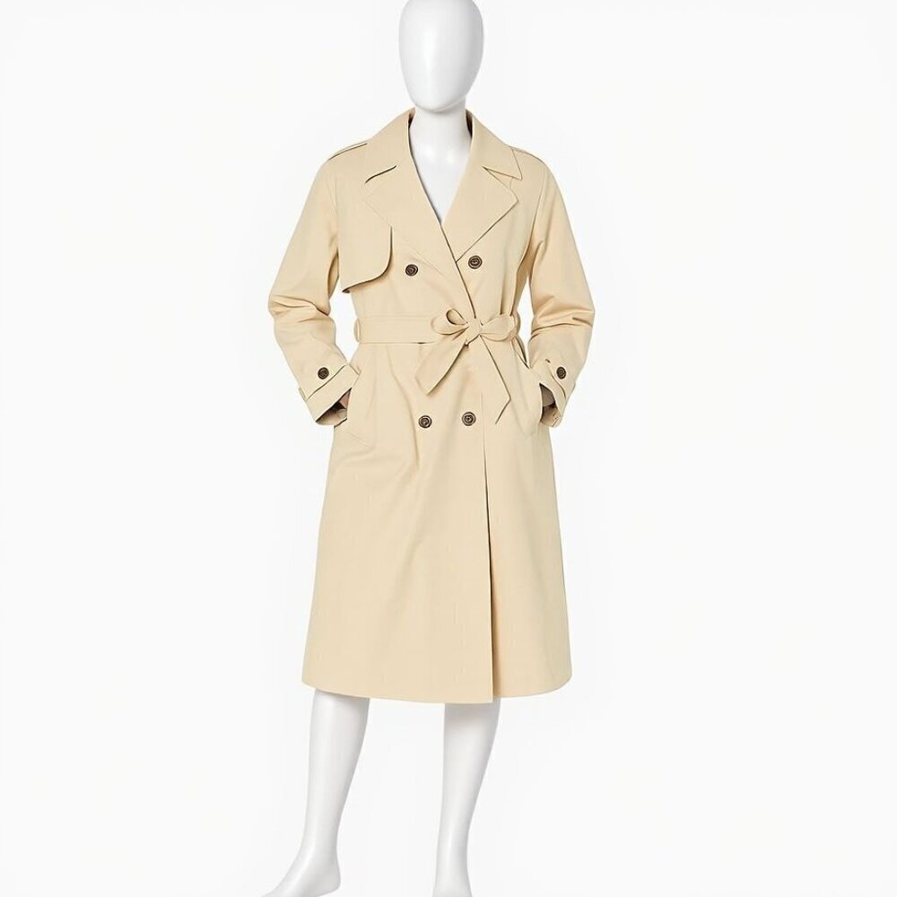 The Drop Women's Noa Trench Coat Beige Size S NWT Classic - Picture 3 of 3